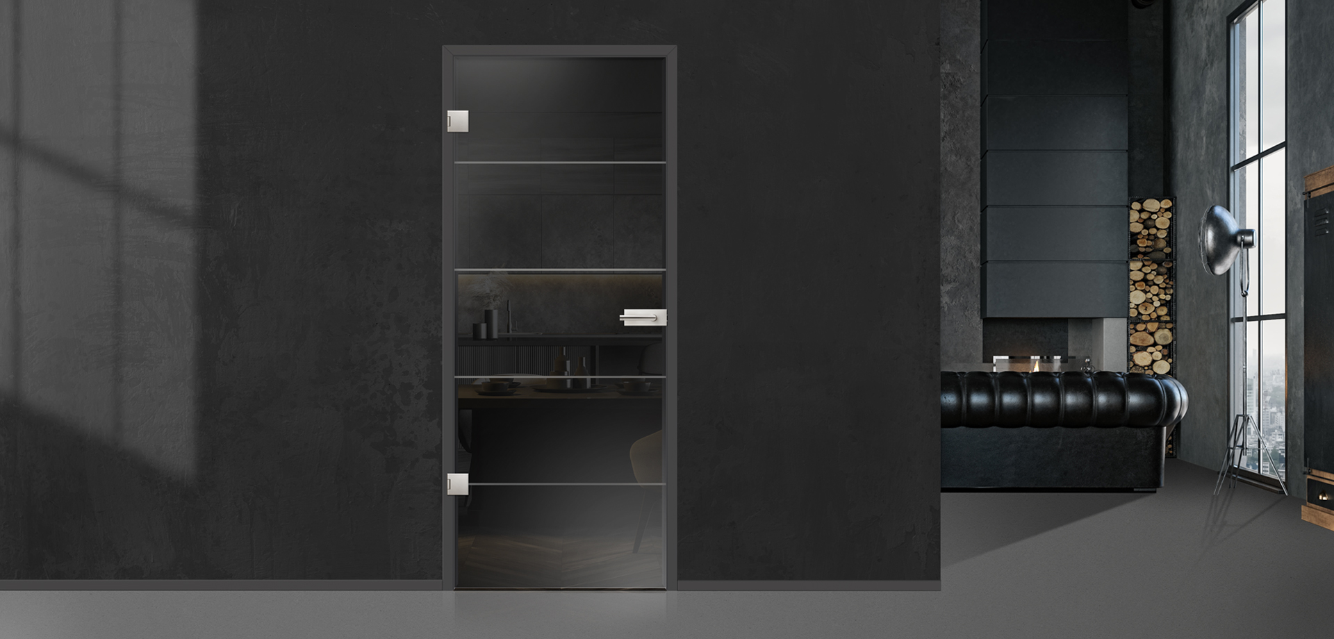 Atos Typ 101 Lava Grey, Streifen matt/ Fläche klar